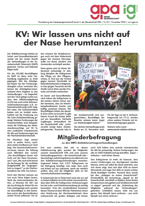 Die aktuelle Wandzeitung der IG Social